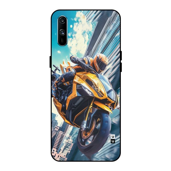 Super Bike Falling Metal Back Case for Realme C3