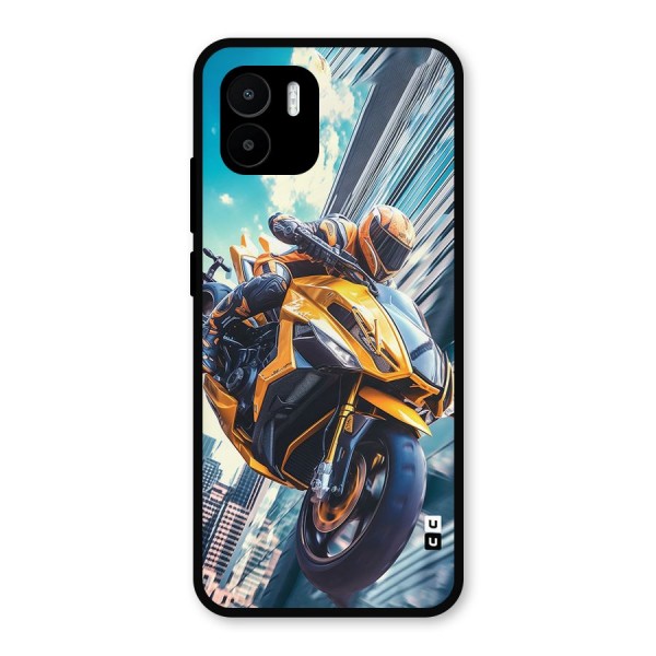 Super Bike Falling Metal Back Case for Redmi A1