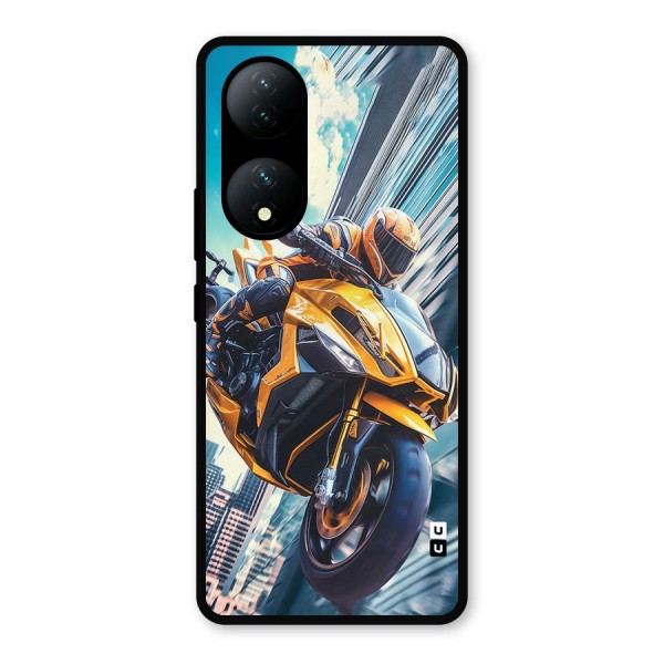 Super Bike Falling Metal Back Case for Vivo T2