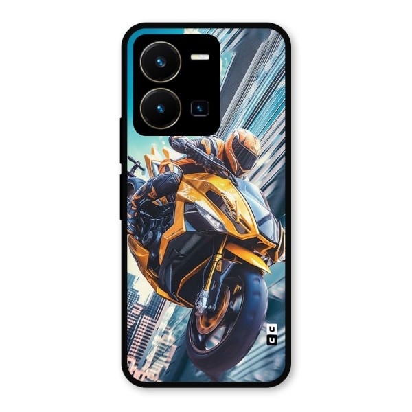 Super Bike Falling Metal Back Case for Vivo Y35