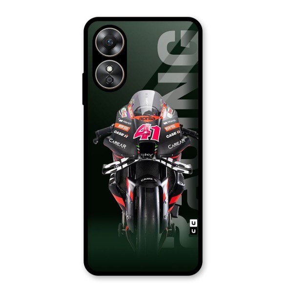 Super Biker Glass Back Case for Oppo A17