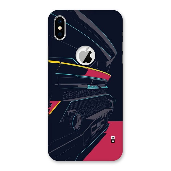 Super Car Parked Back Case for iPhone XS Logo Cut