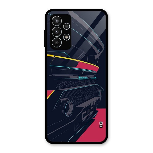 Super Car Parked Glass Back Case for Galaxy A23