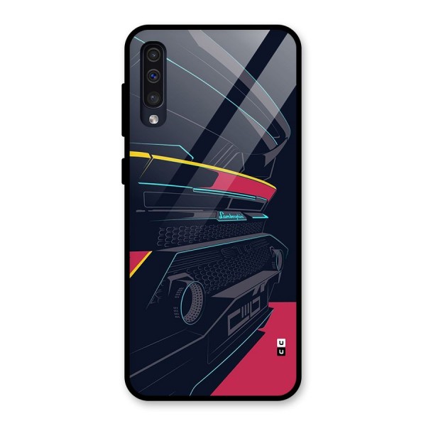 Super Car Parked Glass Back Case for Galaxy A50