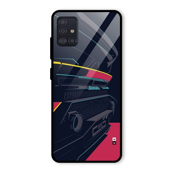 Super Car Parked Glass Back Case for Galaxy A51