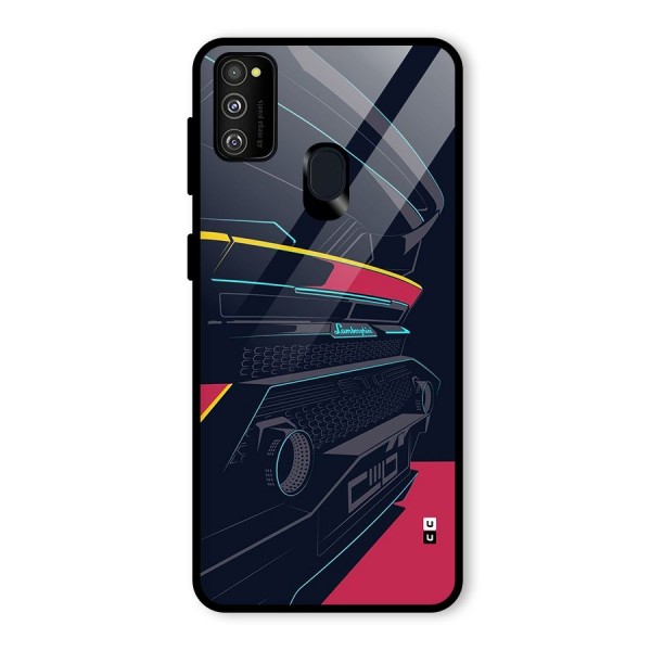 Super Car Parked Glass Back Case for Galaxy M21