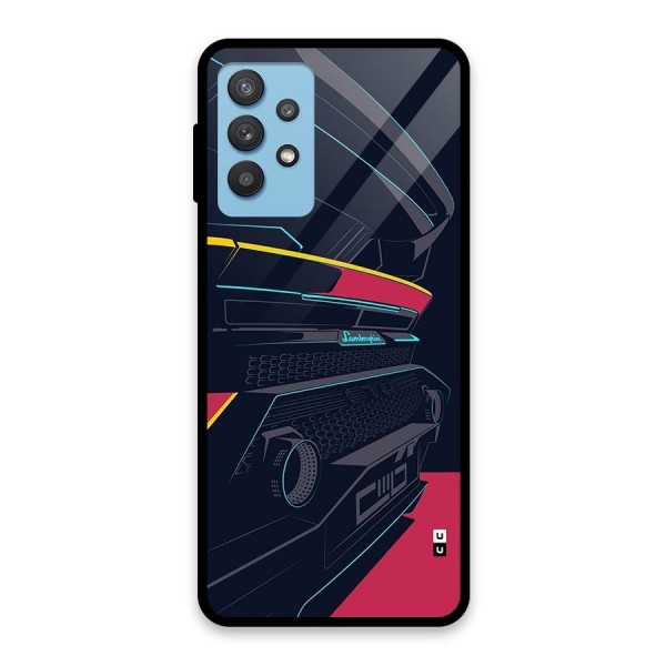 Super Car Parked Glass Back Case for Galaxy M32 5G