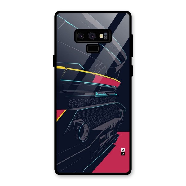 Super Car Parked Glass Back Case for Galaxy Note 9