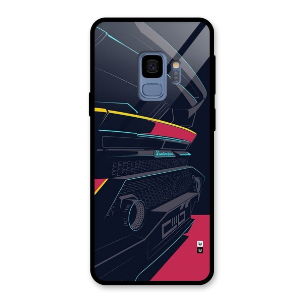 Super Car Parked Glass Back Case for Galaxy S9