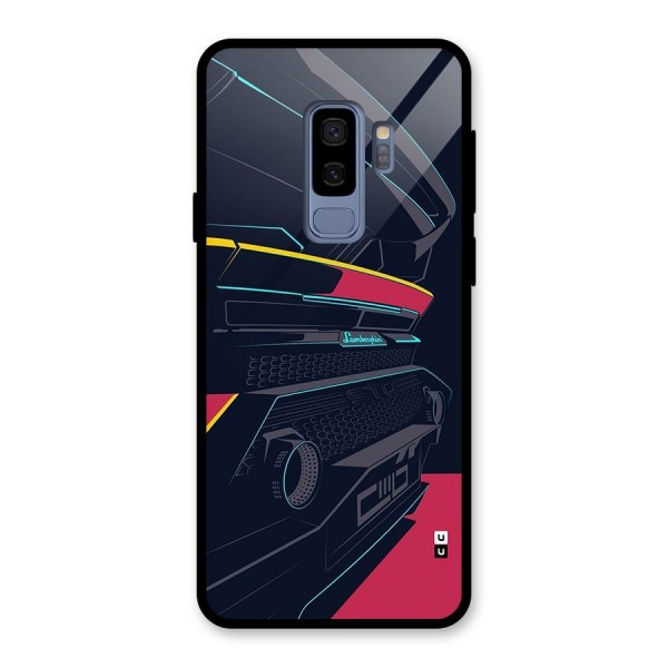 Super Car Parked Glass Back Case for Galaxy S9 Plus