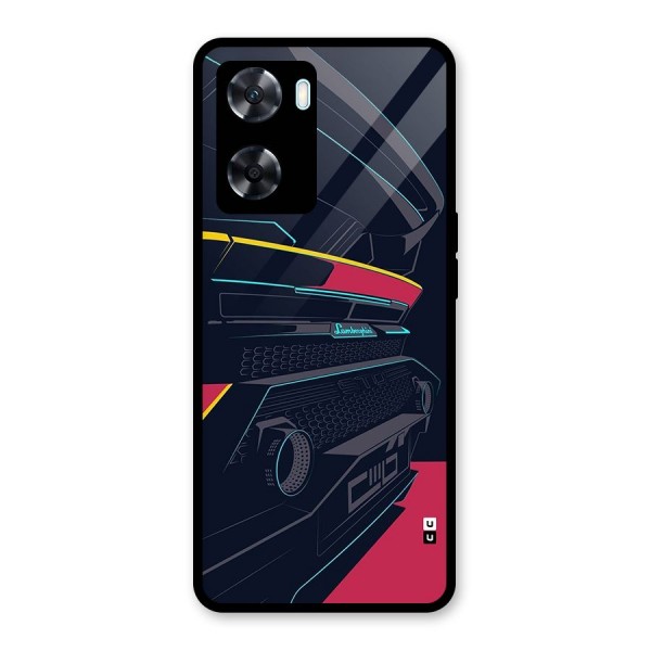 Super Car Parked Glass Back Case for Oppo A77s