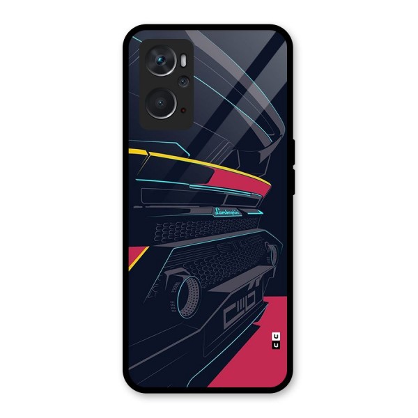 Super Car Parked Glass Back Case for Oppo K10 4G