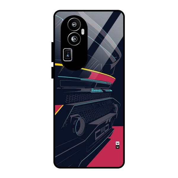 Super Car Parked Glass Back Case for Oppo Reno10 Pro Plus