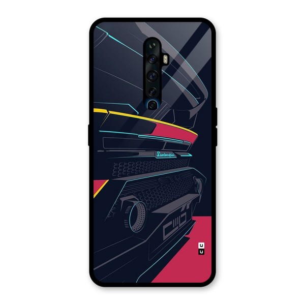 Super Car Parked Glass Back Case for Oppo Reno2 F