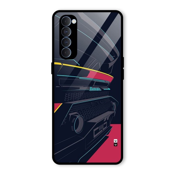 Super Car Parked Glass Back Case for Oppo Reno4 Pro