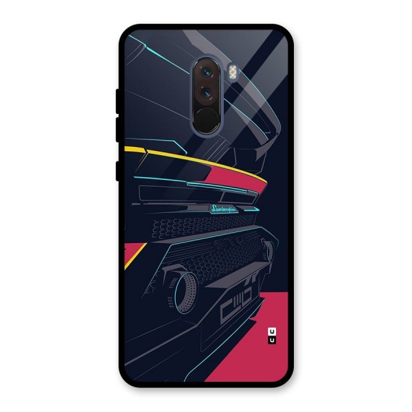 Super Car Parked Glass Back Case for Poco F1