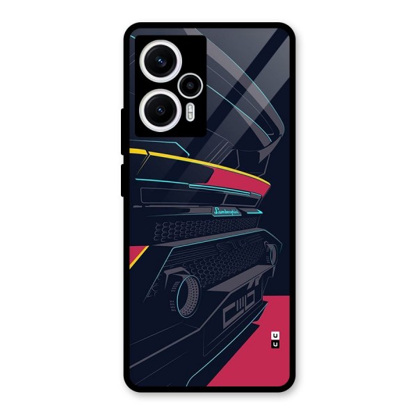 Super Car Parked Glass Back Case for Poco F5