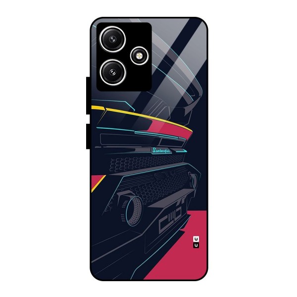 Super Car Parked Glass Back Case for Poco M6 Pro