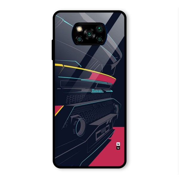 Super Car Parked Glass Back Case for Poco X3 Pro