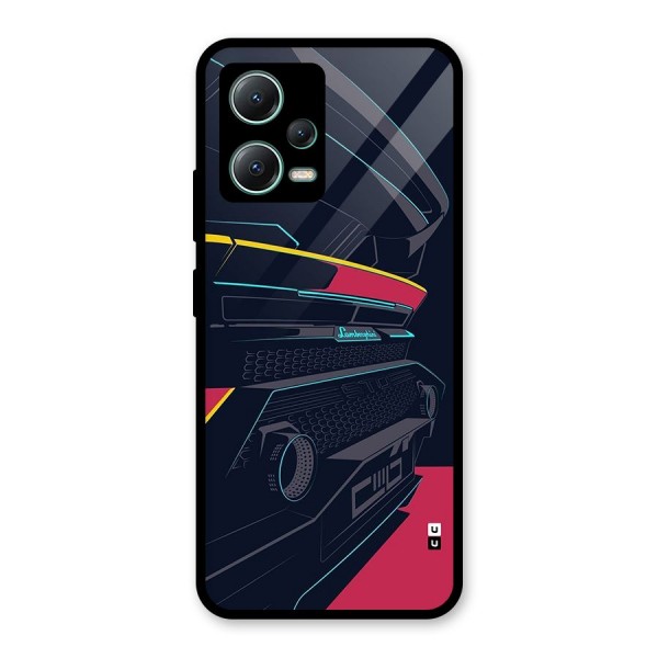 Super Car Parked Glass Back Case for Poco X5