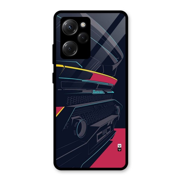 Super Car Parked Glass Back Case for Poco X5 Pro