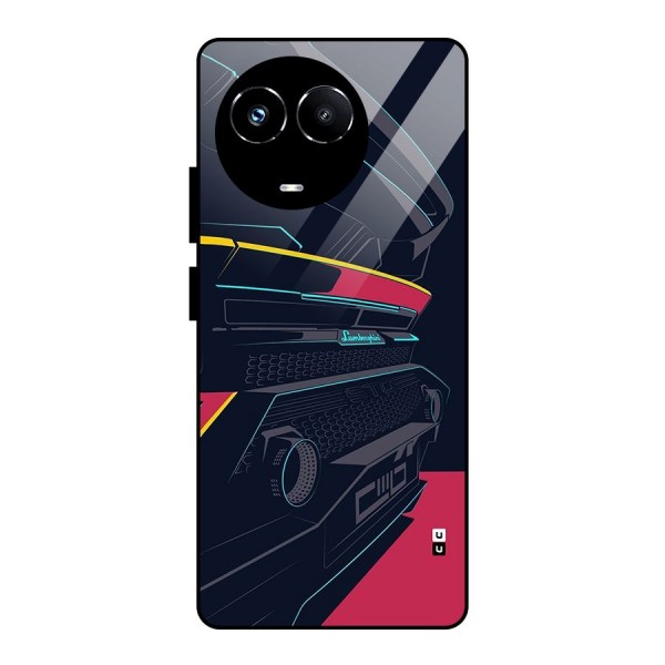 Super Car Parked Glass Back Case for Realme 11X