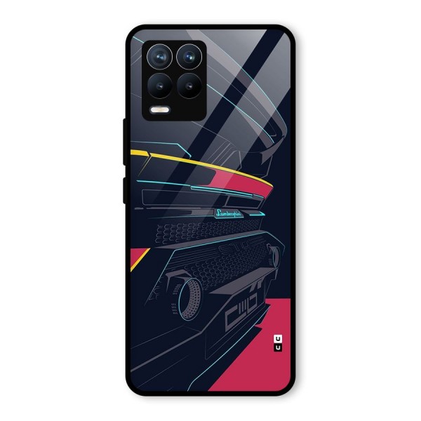 Super Car Parked Glass Back Case for Realme 8