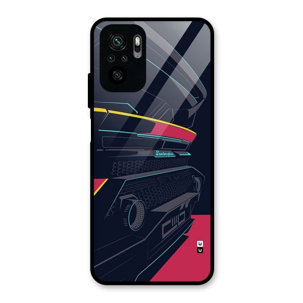 Super Car Parked Glass Back Case for Redmi Note 10