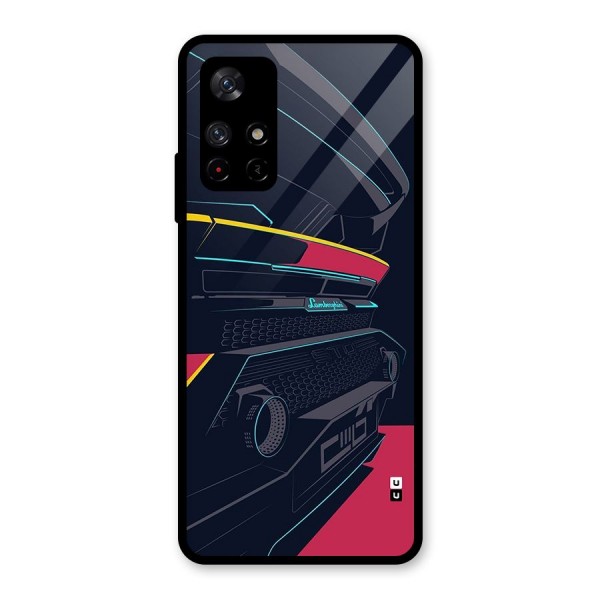 Super Car Parked Glass Back Case for Redmi Note 11T 5G