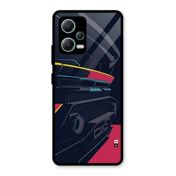 Super Car Parked Glass Back Case for Redmi Note 12 5G