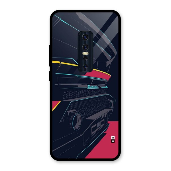 Super Car Parked Glass Back Case for Vivo V17 Pro