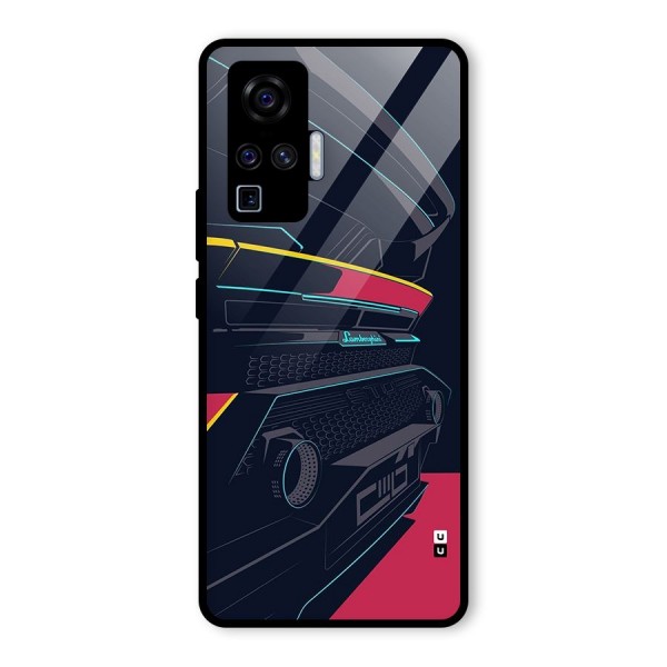 Super Car Parked Glass Back Case for Vivo X50 Pro