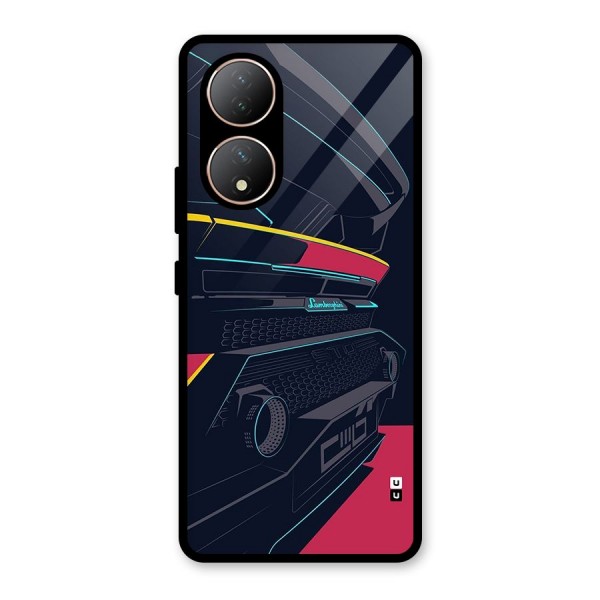 Super Car Parked Glass Back Case for Vivo Y100A