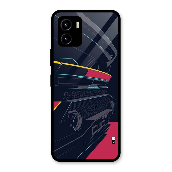 Super Car Parked Glass Back Case for Vivo Y15s