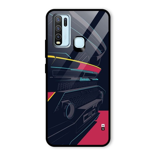 Super Car Parked Glass Back Case for Vivo Y30