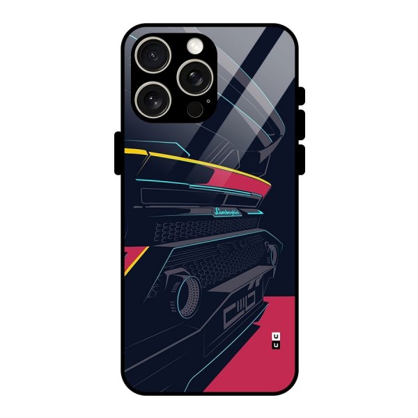Super Car Parked Glass Back Case for iPhone 15 Pro Max
