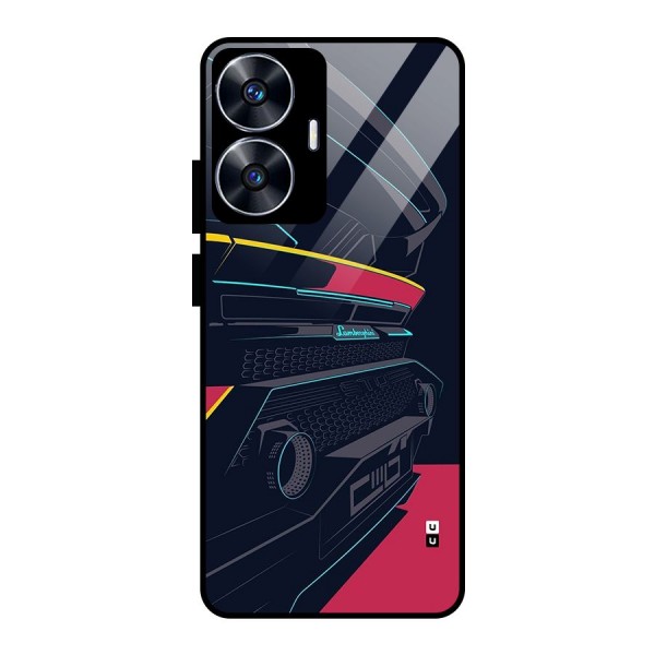 Super Car Parked Glass Back Case for realme C55