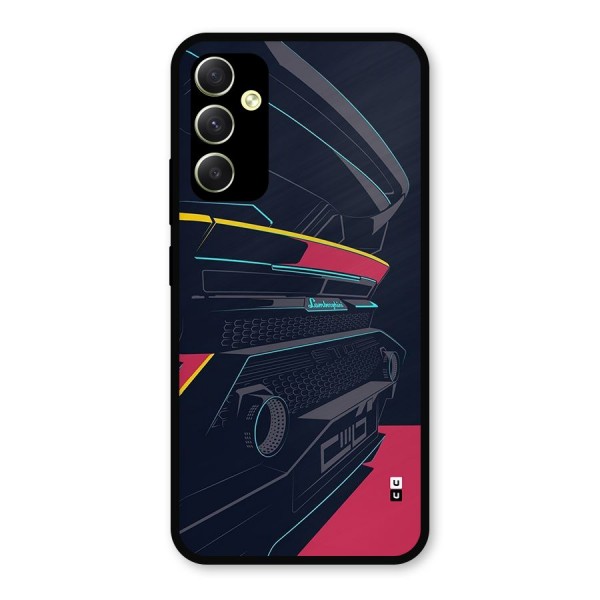 Super Car Parked Metal Back Case for Galaxy A34