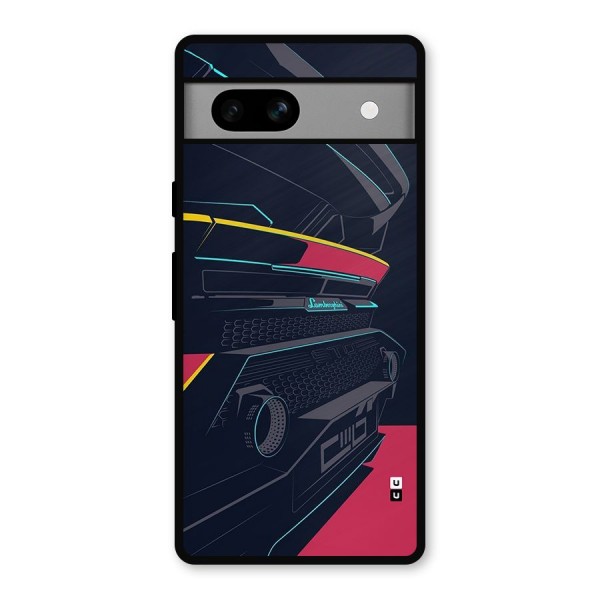 Super Car Parked Metal Back Case for Google Pixel 7a