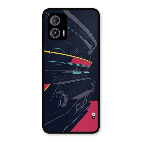 Super Car Parked Metal Back Case for Moto G73