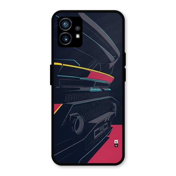 Super Car Parked Metal Back Case for Nothing Phone 1