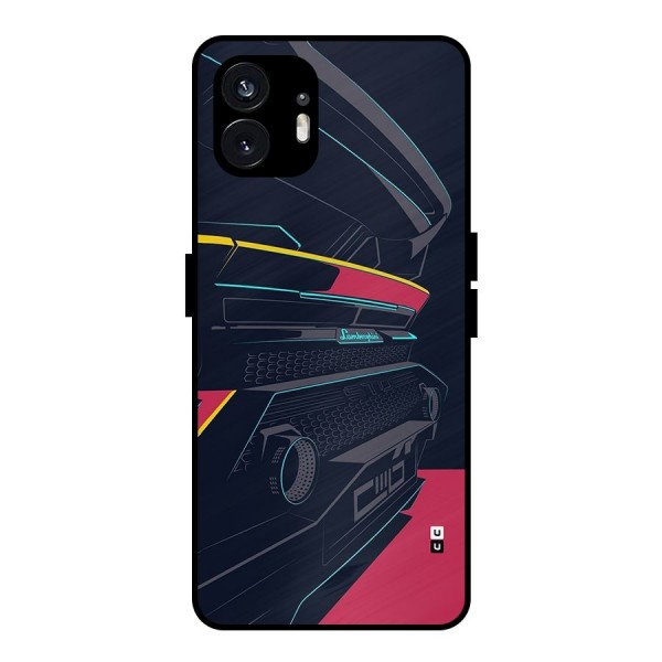 Super Car Parked Metal Back Case for Nothing Phone 2