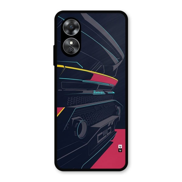 Super Car Parked Metal Back Case for Oppo A17