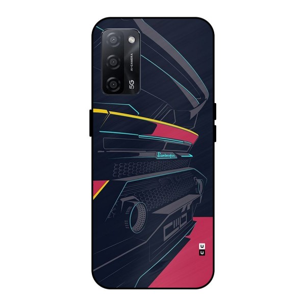 Super Car Parked Metal Back Case for Oppo A53s 5G