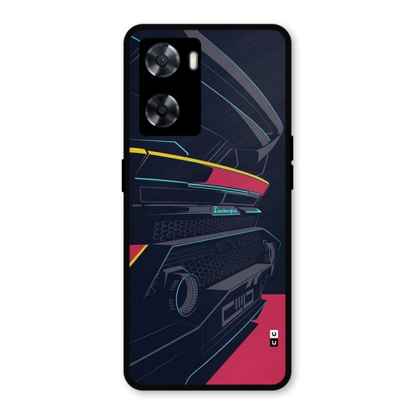 Super Car Parked Metal Back Case for Oppo A77