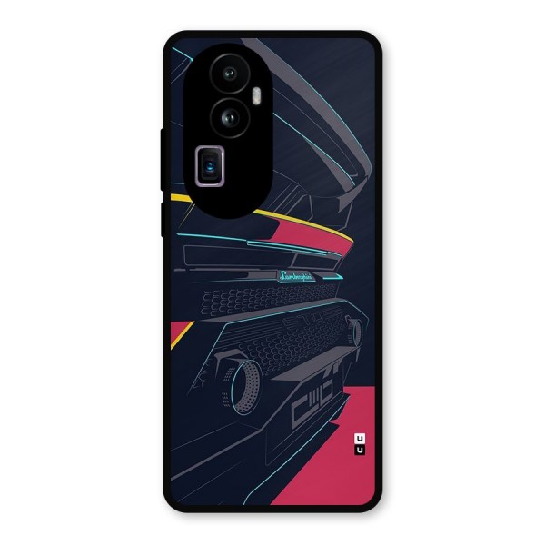 Super Car Parked Metal Back Case for Oppo Reno10 Pro Plus