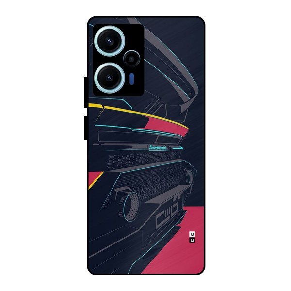 Super Car Parked Metal Back Case for Poco F5