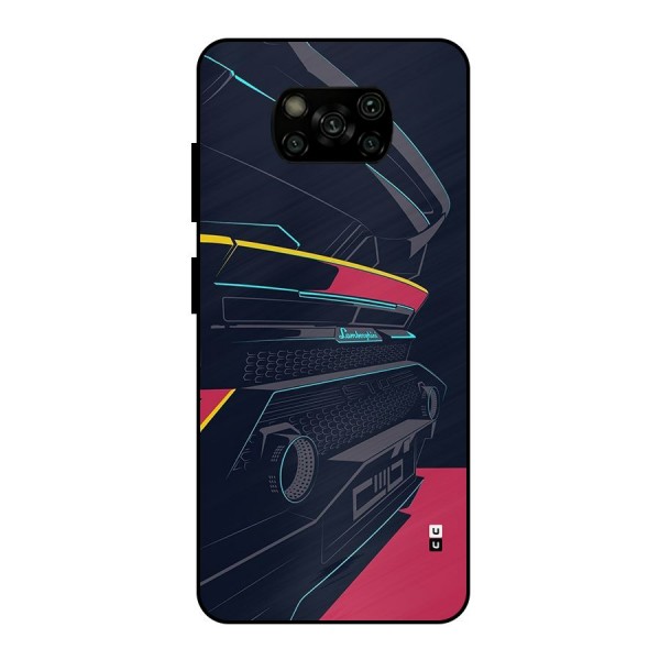 Super Car Parked Metal Back Case for Poco X3