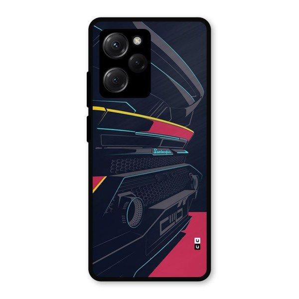 Super Car Parked Metal Back Case for Poco X5 Pro