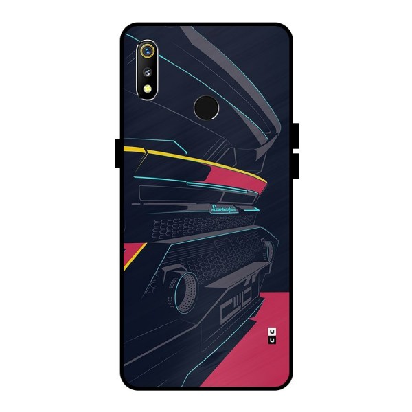 Super Car Parked Metal Back Case for Realme 3